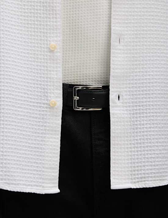 Camisa texturizada 100 % algod&oacute;n de planchado f&aacute;cil