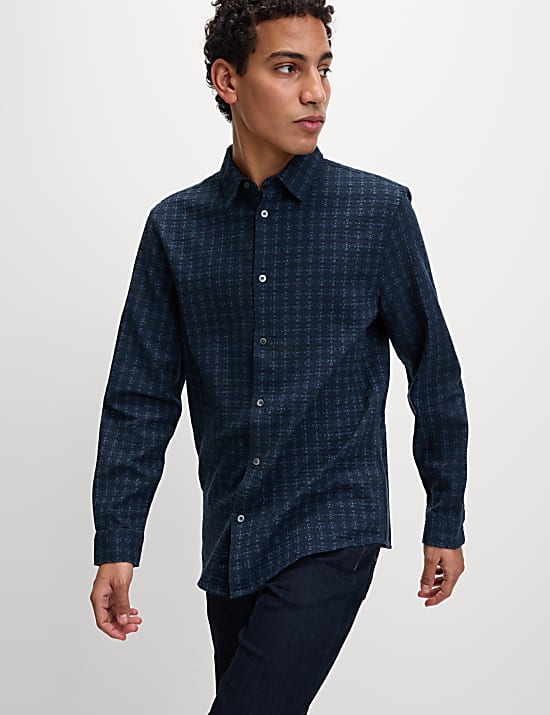 Pure Cotton Geometric Print Shirt