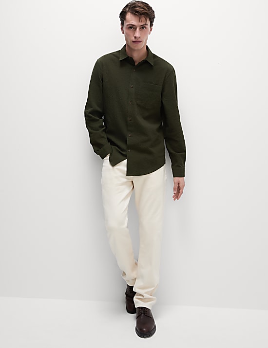 Cotton Rich Seersucker Shirt