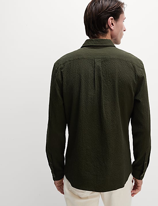 Cotton Rich Seersucker Shirt