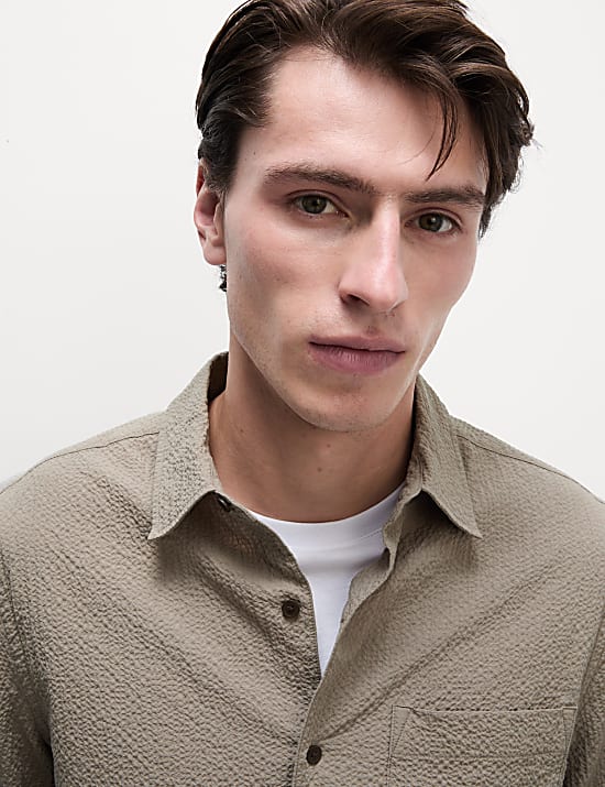 Cotton Rich Seersucker Shirt