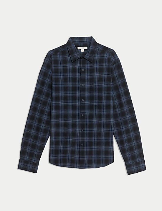 Cotton Rich Check Seersucker Shirt