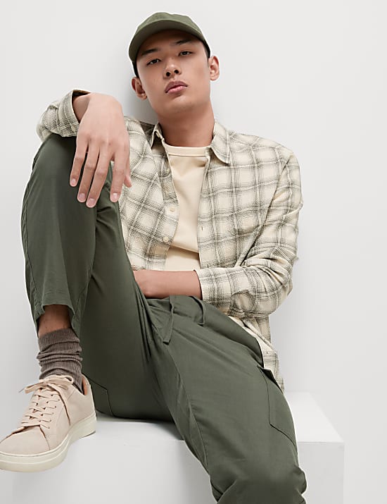 Cotton Rich Check Seersucker Shirt