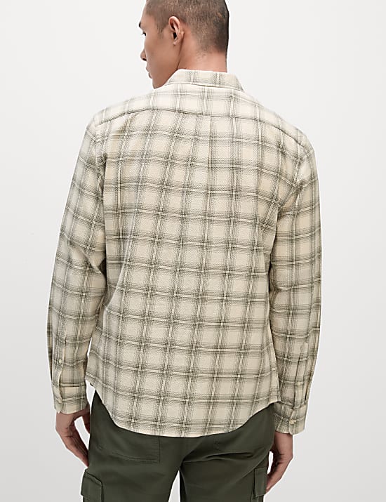 Cotton Rich Check Seersucker Shirt
