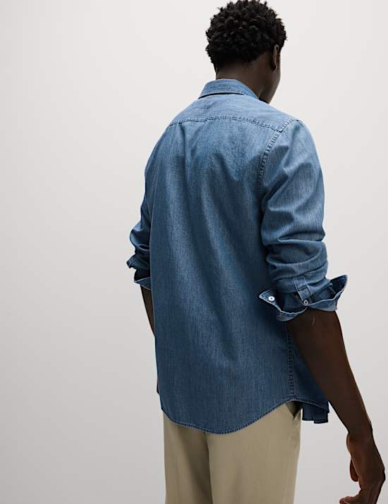 Regular Fit Long Sleeve Denim Shirt
