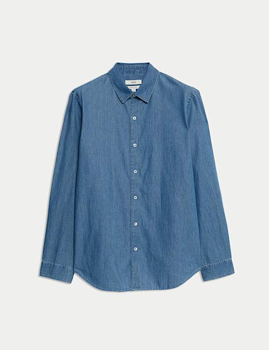 Regular Fit Long Sleeve Denim Shirt
