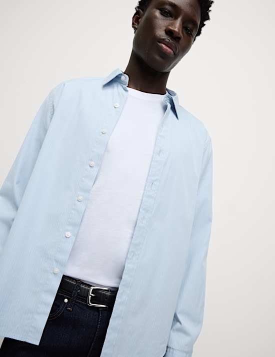 Pure Cotton Striped Oxford Shirt