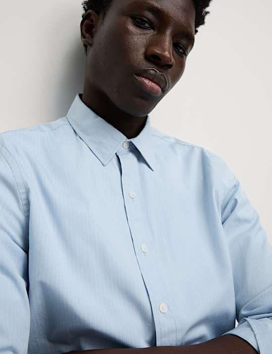 Pure Cotton Striped Oxford Shirt