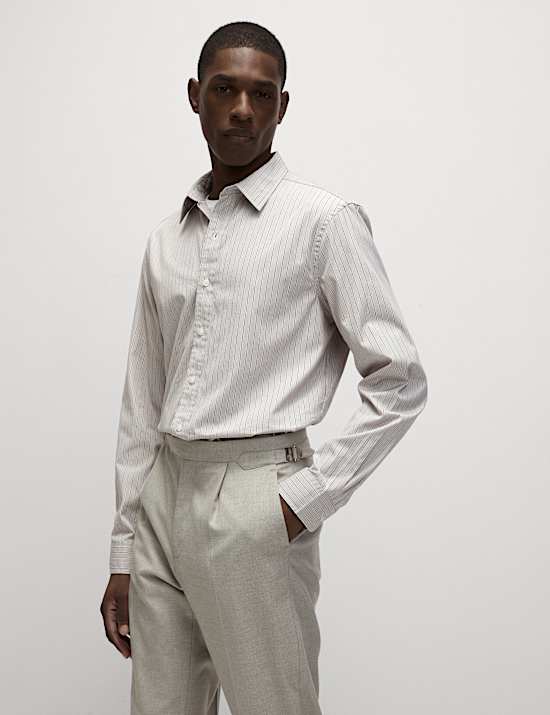 Pure Cotton Striped Oxford Shirt