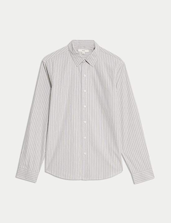 Pure Cotton Striped Oxford Shirt