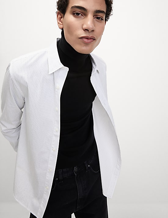 Pure Cotton Striped Oxford Shirt