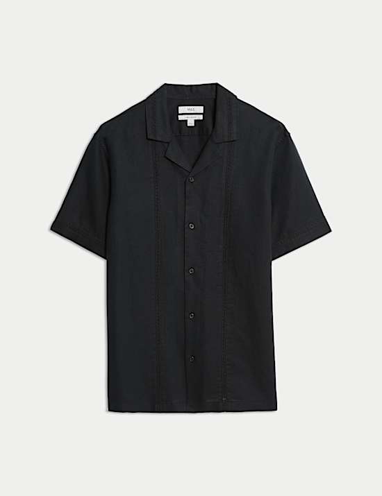 Short Sleeve Linen Blend Shirt
