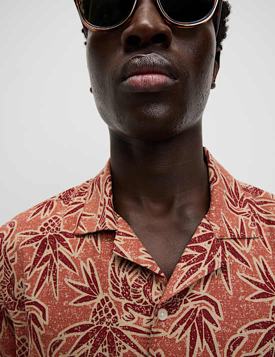 Linen Rich Hawaiian Short Sleeve Shirt