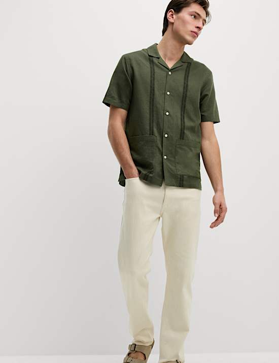 Regular Fit Cotton Linen Blend Shirt