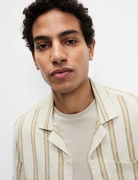 SS Linen Blend Stripe