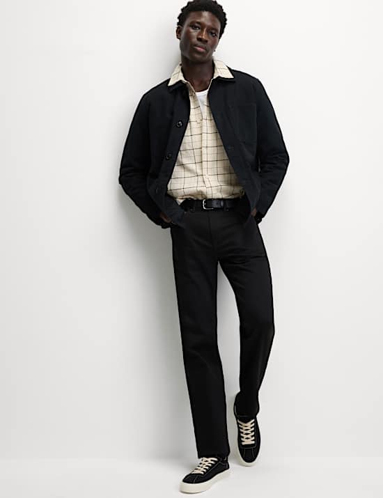 Cotton Linen Blend Checked Shirt