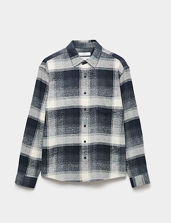 Chemise en flanelle 100 % coton à carreaux