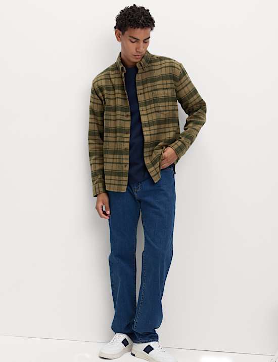 Pure Cotton Checked Flannel Shirt