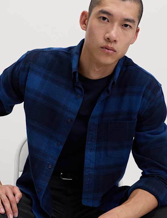 Pure Cotton Checked Flannel Shirt