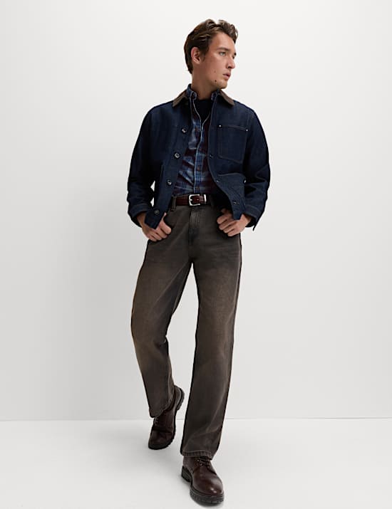 Pure Cotton Check Corduroy Shirt