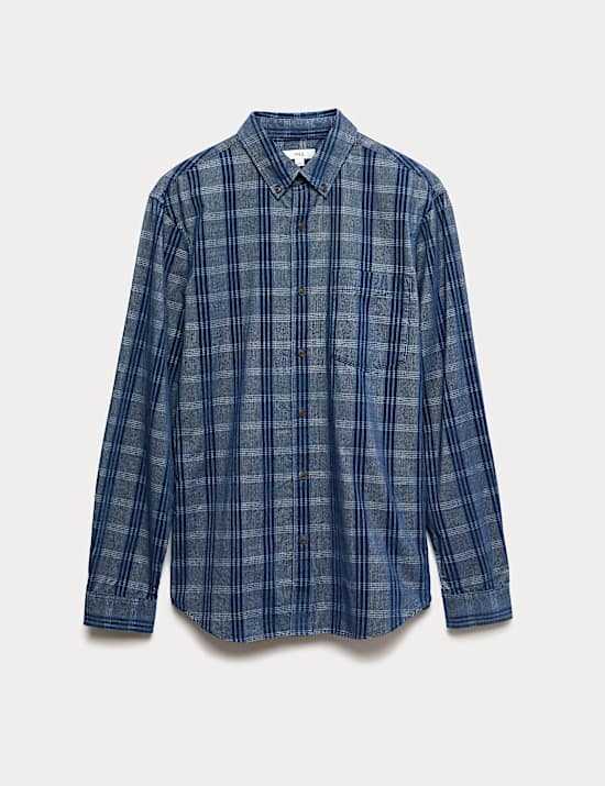 Pure Cotton Check Corduroy Shirt