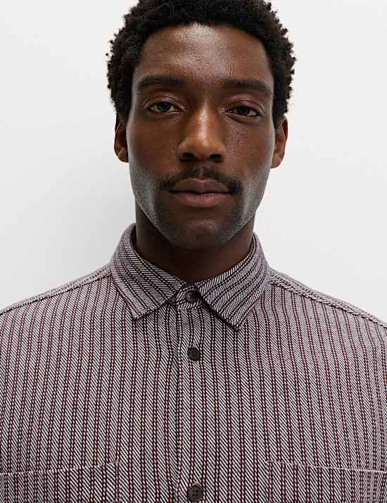 Pure Cotton Striped Flannel Shirt