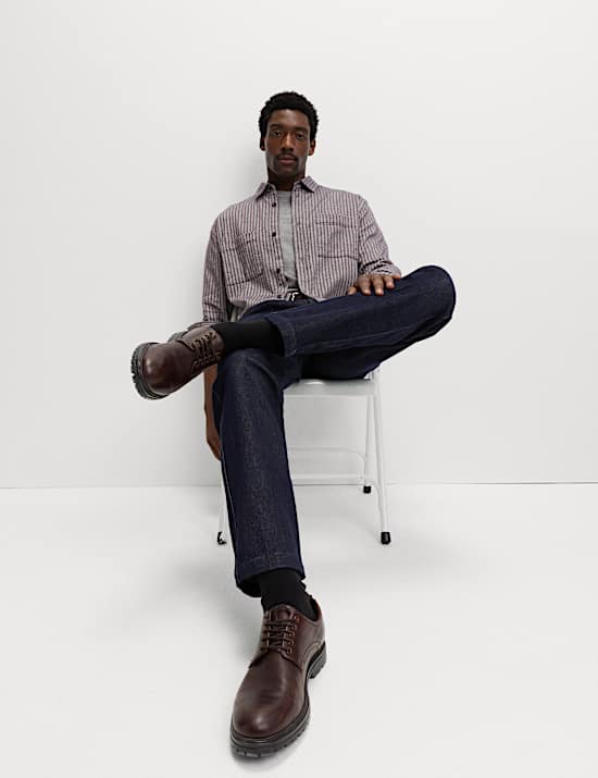 Pure Cotton Striped Flannel Shirt