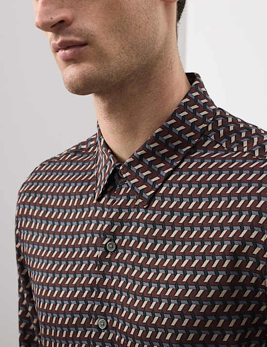 Regular Fit Geometric Print Shirt
