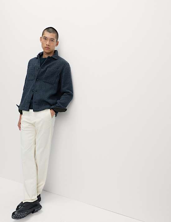 Regular Fit Herringbone Overshirt