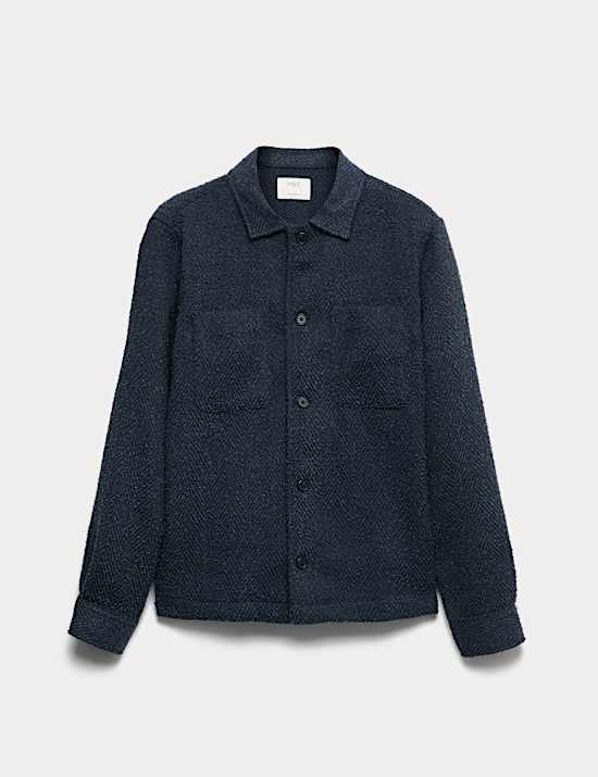 Regular Fit Herringbone Overshirt