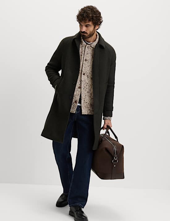 Regular Fit Herringbone Overshirt