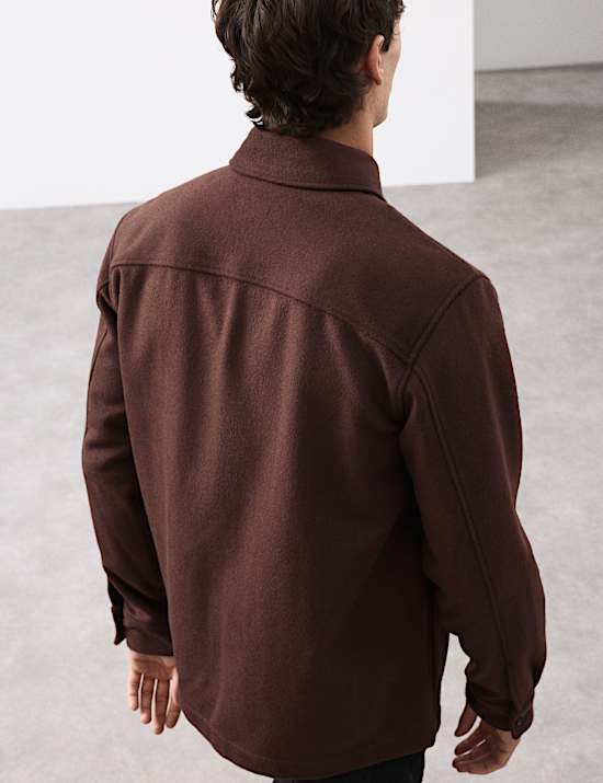 Regular Fit Wool Blend Overshirt