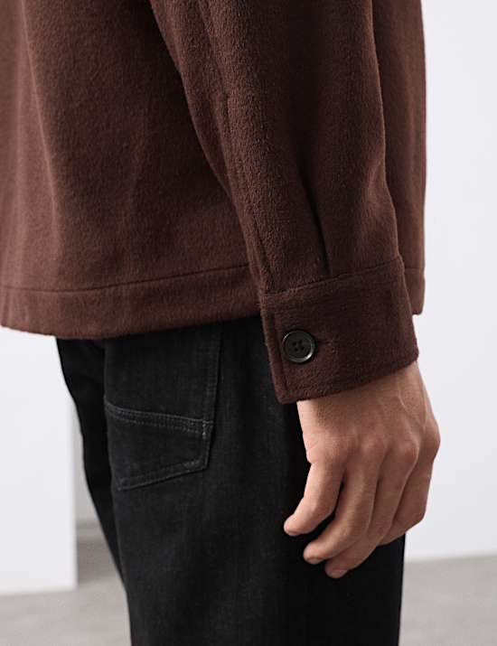 Regular Fit Wool Blend Overshirt