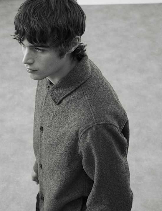 Regular Fit Wool Blend Overshirt