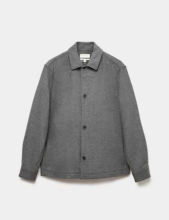 Regular Fit Wool Blend Overshirt