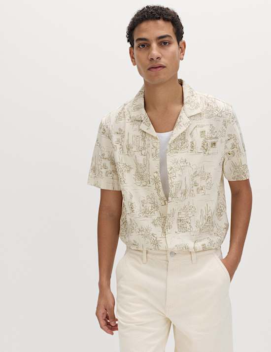 Pure Cotton Printed Short Sleeve Shirt