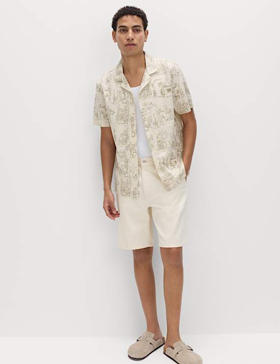 Pure Cotton Printed Short Sleeve Shirt