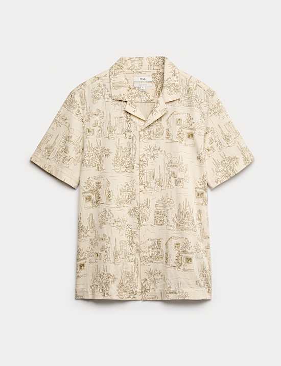 Pure Cotton Printed Short Sleeve Shirt
