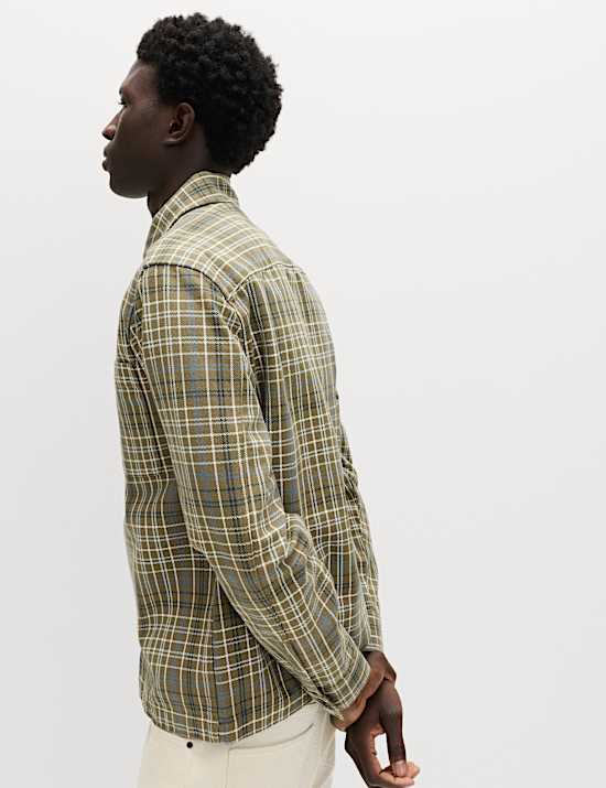 Pure Cotton Check Overshirt