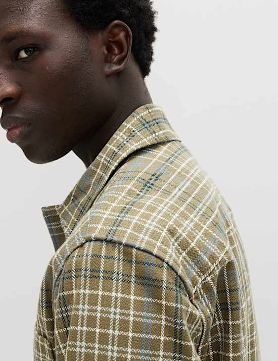 Pure Cotton Check Overshirt