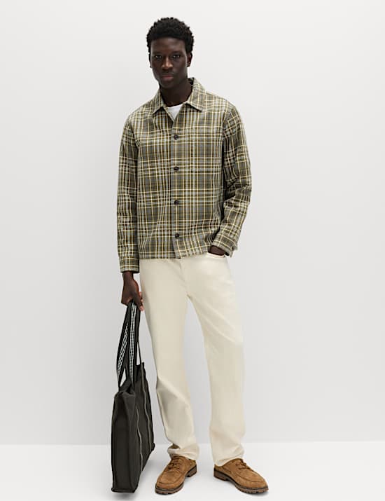 Pure Cotton Check Overshirt