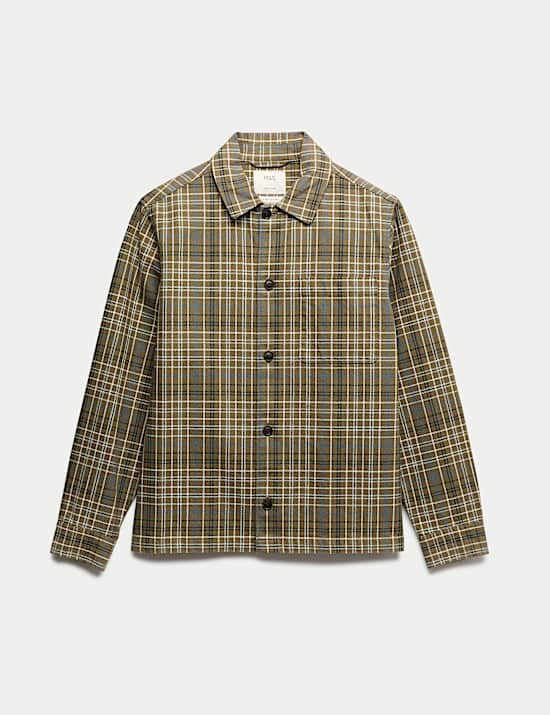 Pure Cotton Check Overshirt