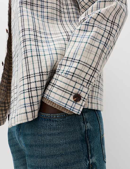 Pure Cotton Check Overshirt