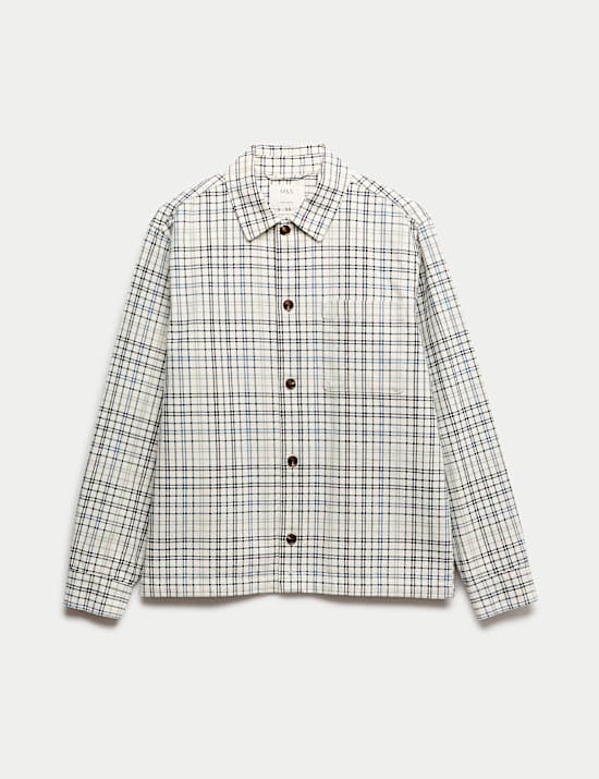 Pure Cotton Check Overshirt