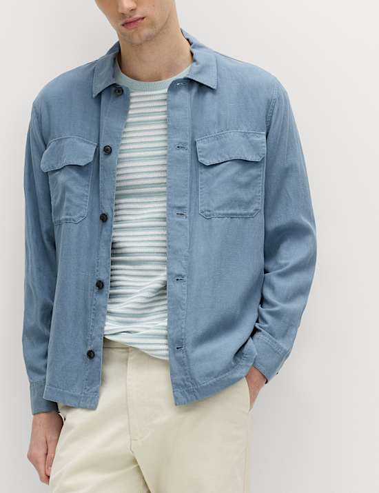 Regular Fit Lyocell Blend Overshirt