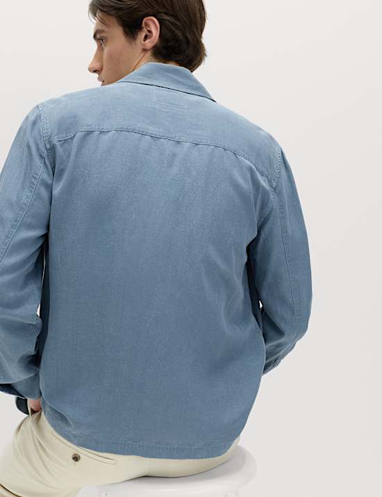 Regular Fit Lyocell Blend Overshirt