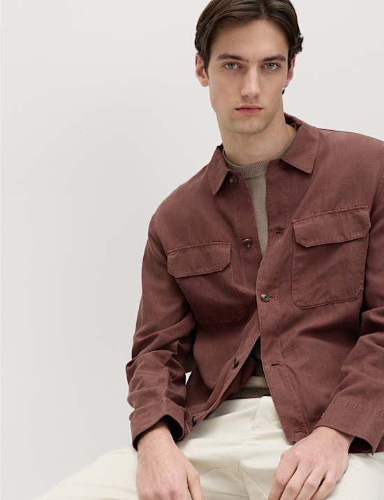 Regular Fit Lyocell Blend Overshirt