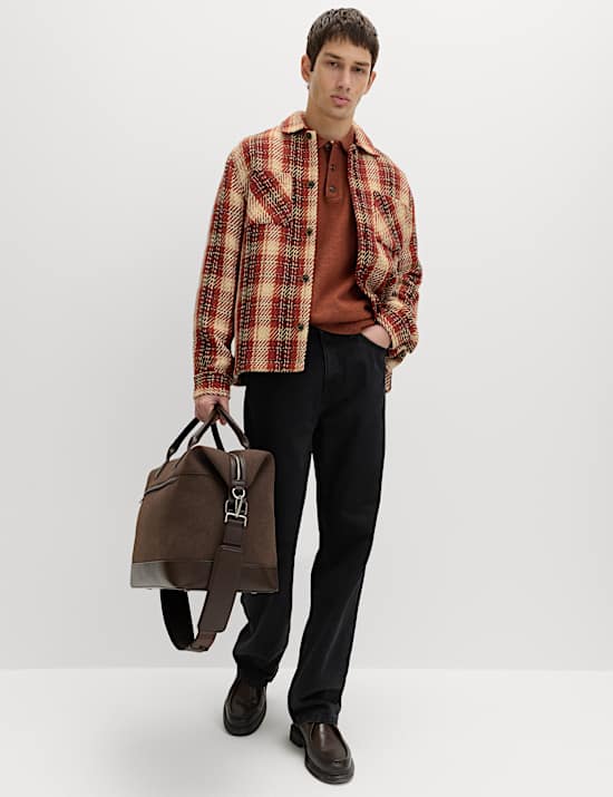 Regular Fit Pure Cotton Checked Overshirt