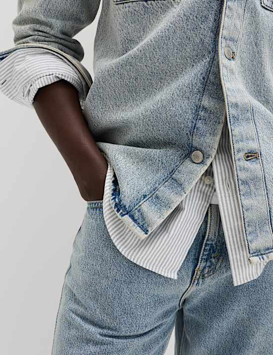 Pure Cotton Denim Overshirt