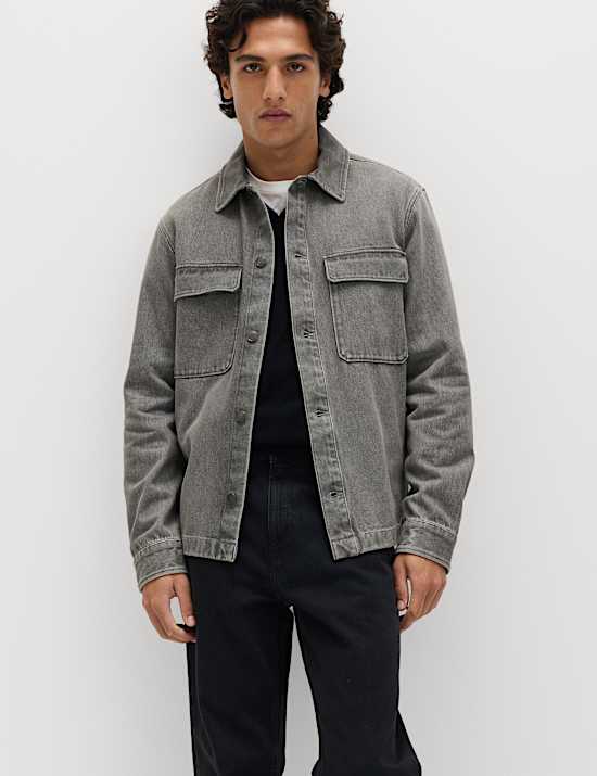 Pure Cotton Denim Overshirt